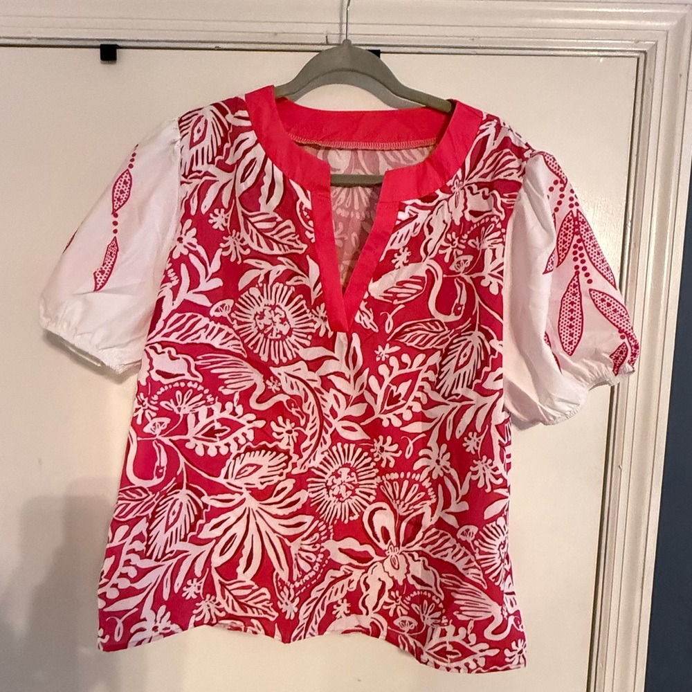 Cherry Betty new never worn 2x botanical red